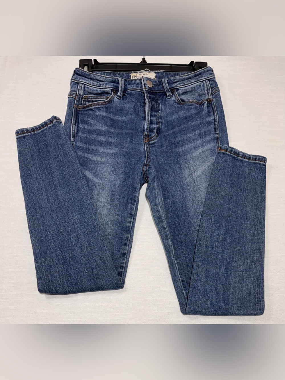 Free People Women's Blue Skinny Jeans - Washed Indigo